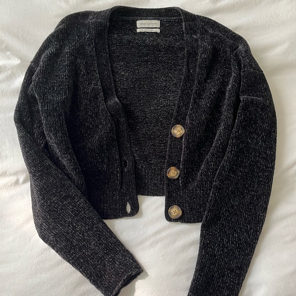 Velour Cropped Cardigan - Picture 1 of 1